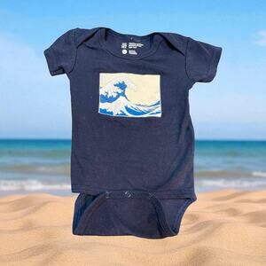 The Met Museum Great Wave Hokusai Baby Bodysuit 6-12 Months Kanagawa Ukiyo-e Art